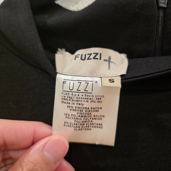 FUZZI Mock Neck Long Sleeve Mini Dress Small Black With Pockets Made in Italy - Picture 2 of 11